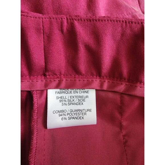 Theory NWT Pleated Silk Shorts Sherlyn Rum Punch Pocket Purple Pink 10 - Picture 4 of 4